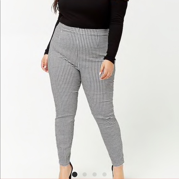 Gingham pants plus size Clearance